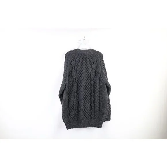 Vintage 60s Mens XL Donegal Wool Fisherman Chunky Knit